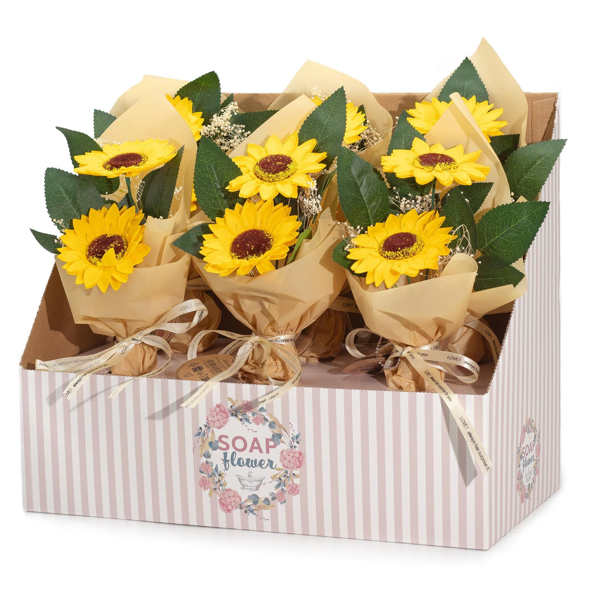 Soap Flower Sunflower Bouquet | Two Stems | Luxury Floral Gift | Birthday & Thank You Gift