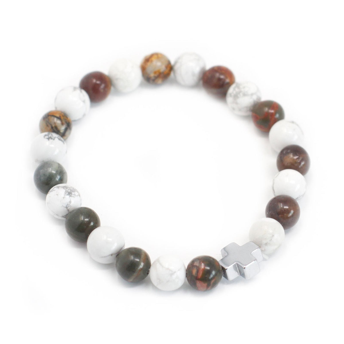 Gemstone Friendship Bracelets — Picasso Jasper & White Howlite | Peace | Set of 2