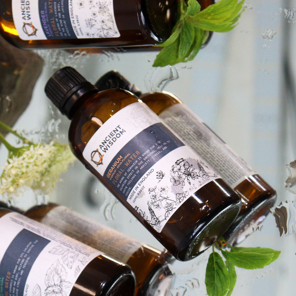 Geranium Hydrolat Floral Water 100ml | Natural Aromatherapy Mist & Skin Toner
