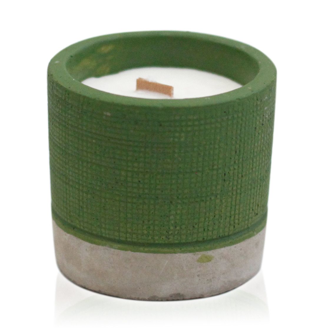 Sea Moss & Herbs Concrete Candle | Wooden Wick | Green Pot | Amber & Calm