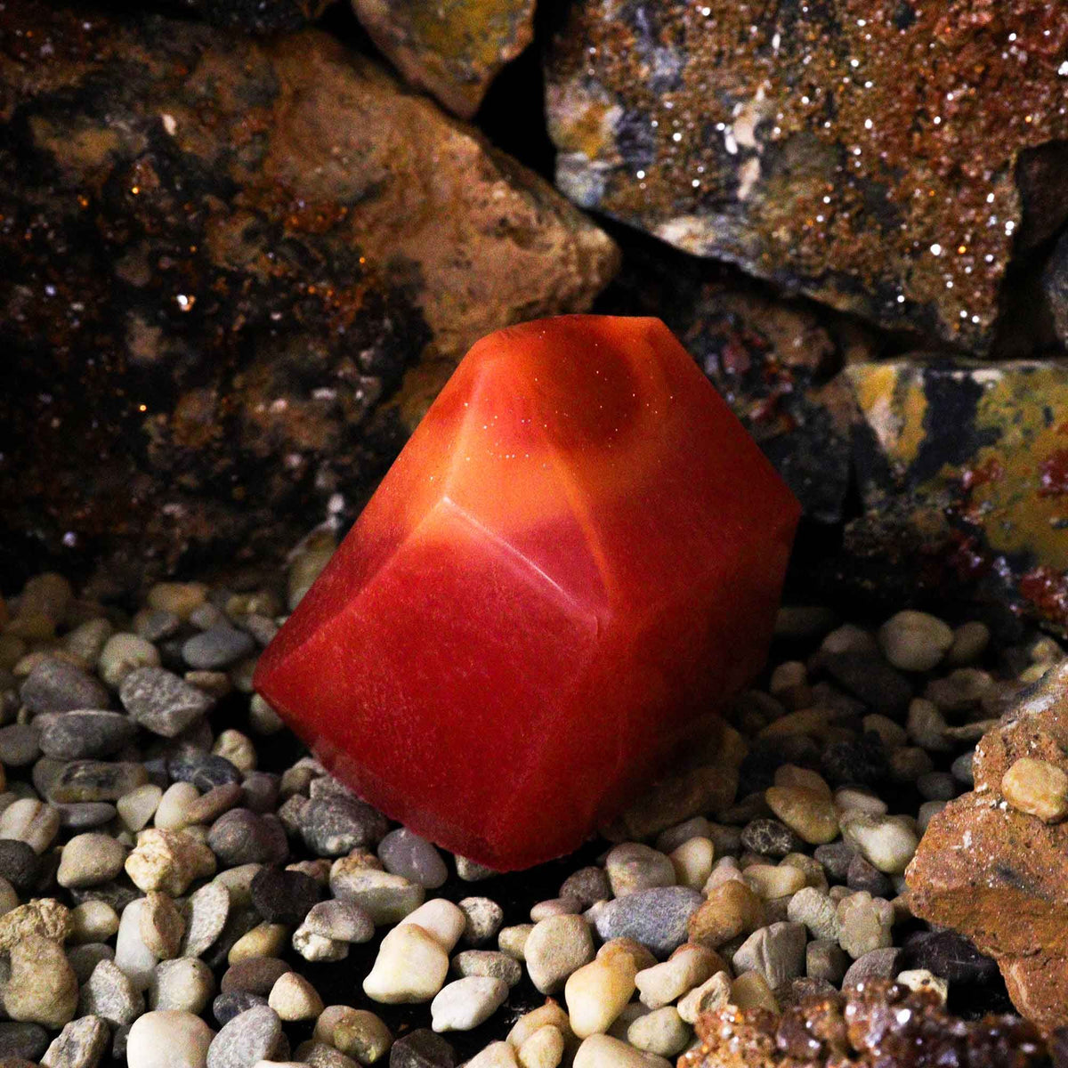 Crystal Elemental Soap | Fire | Gemstone Inside | Natural Handcrafted Soap | Gift for Her