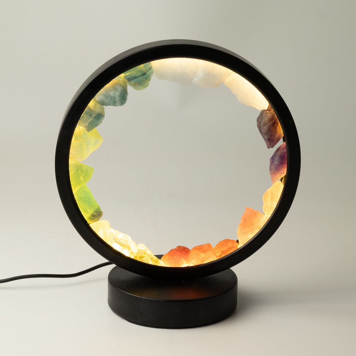 7 Chakra Gemstone Halo Lamp | 7 Natural Crystals | USB | Zen Spirit | Yoga & Meditation Gift