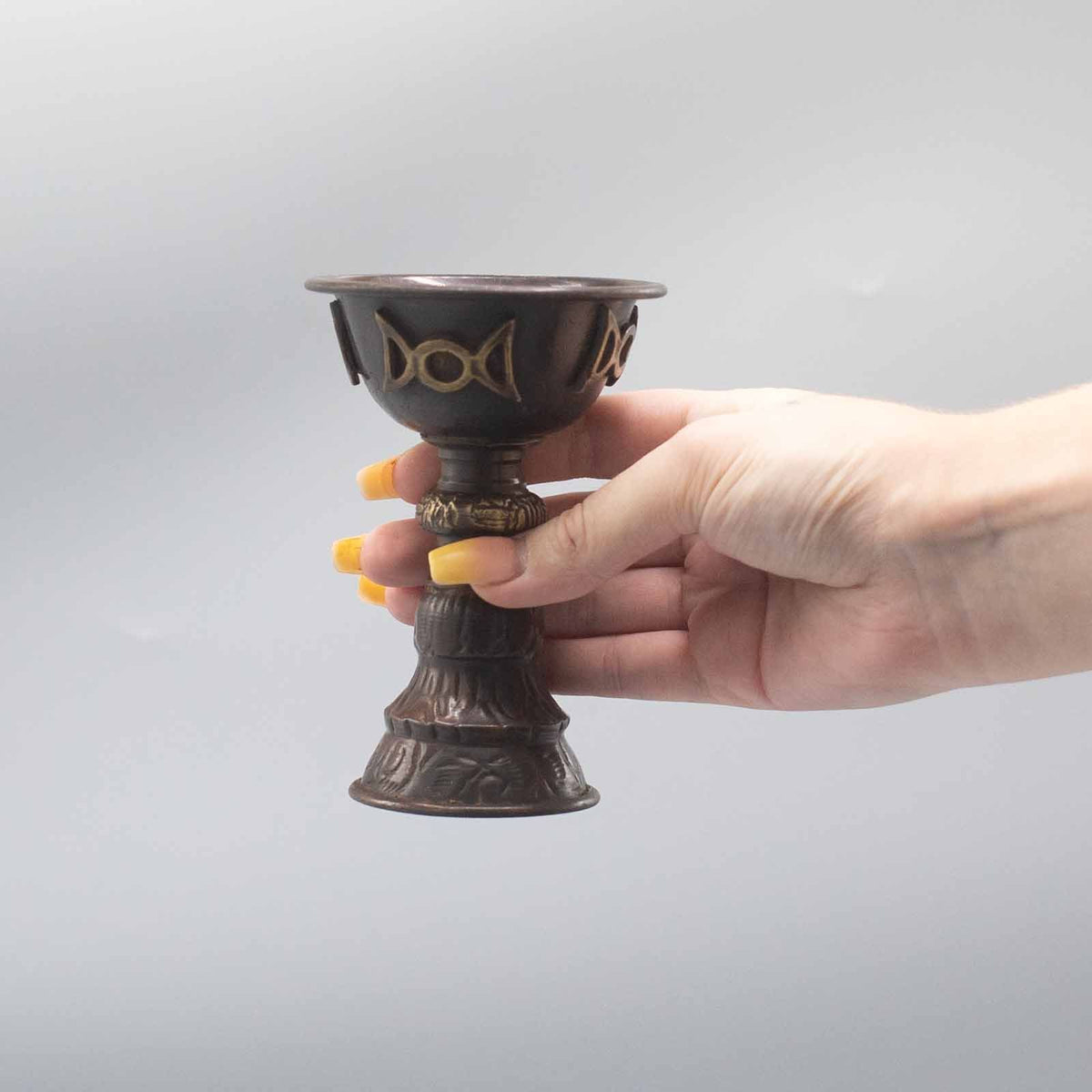 Antique Copper Ritual Goblet | Triple Moon | 8x13cm | Altar Tool | Witchcraft & Spiritual Gift