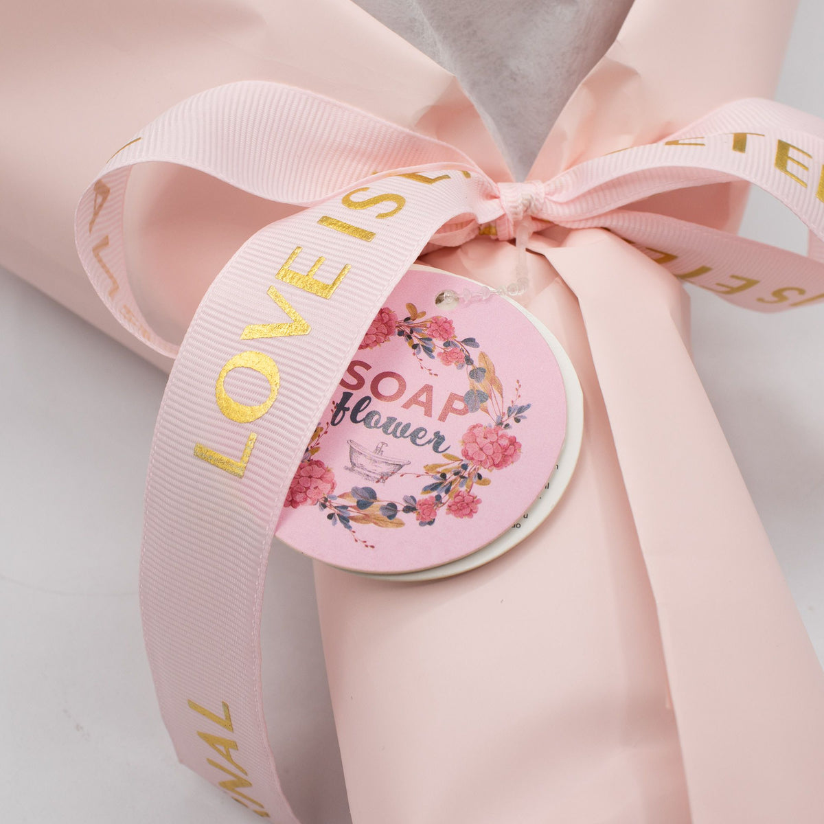 Love is Eternal Pink Roses Bouquet Gift Card | Romantic Gift | Birthday & Anniversary