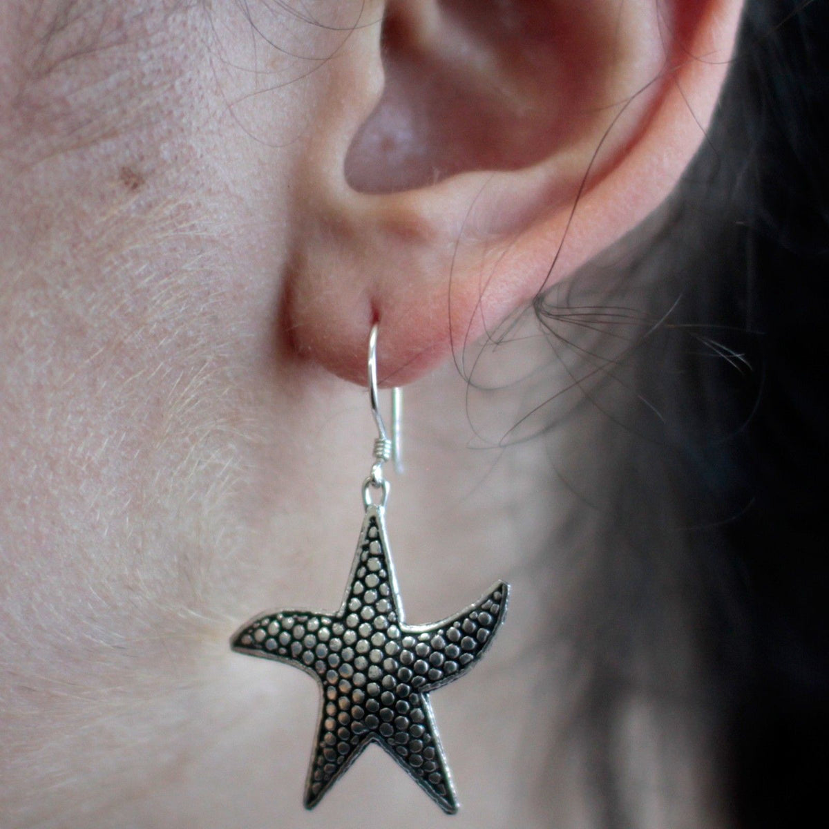 925 Silver Starfish Drop Earrings | Handmade in Thailand