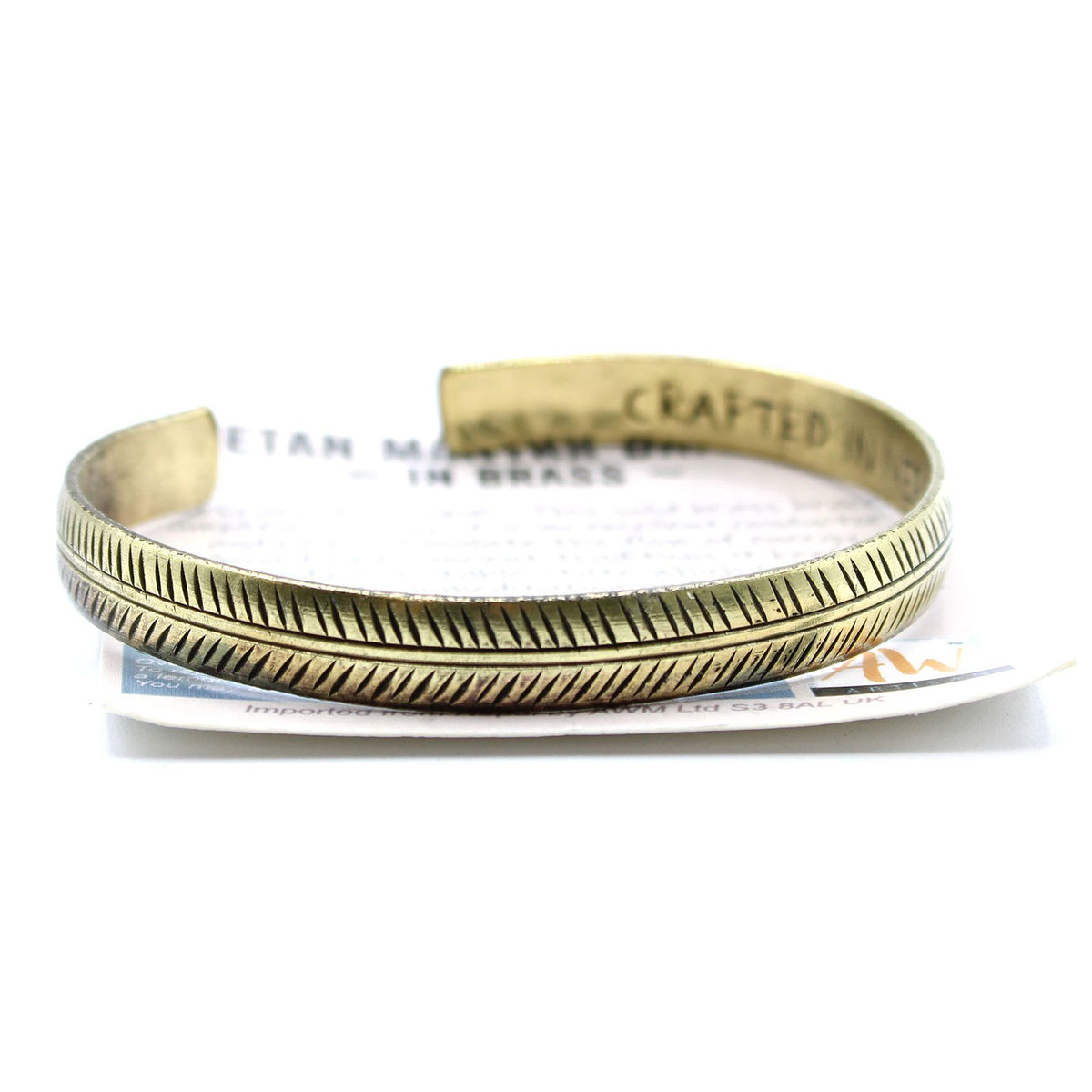 Brass Tibetan Slim Tribal Leaf Bracelet