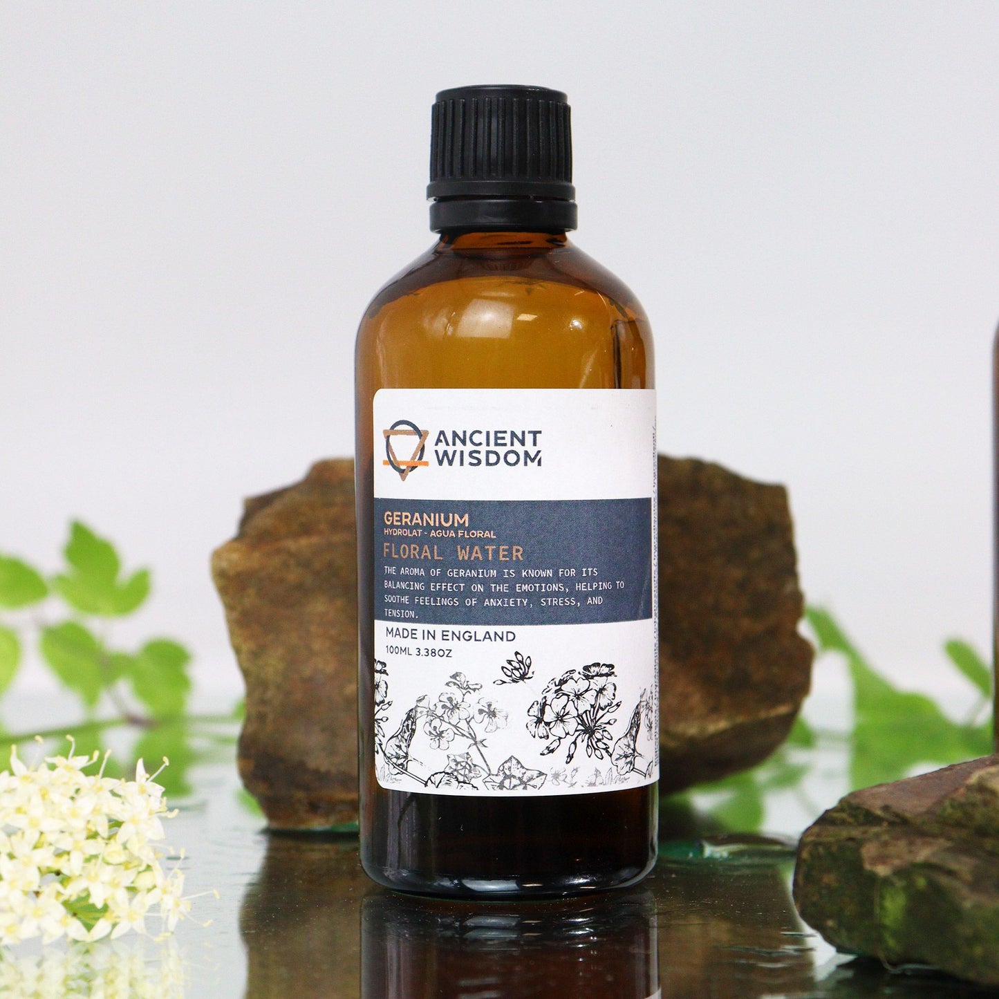 Geranium Hydrolat Floral Water 100ml | Natural Aromatherapy Mist & Skin Toner