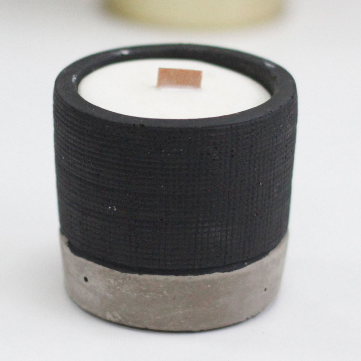 Brandy Butter Concrete Candle | Wooden Wick | Black Pot | Christmas Candle | Amber & Calm