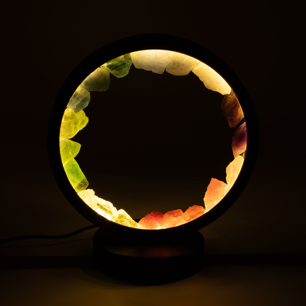 7 Chakra Gemstone Halo Lamp | 7 Natural Crystals | USB | Zen Spirit | Yoga & Meditation Gift