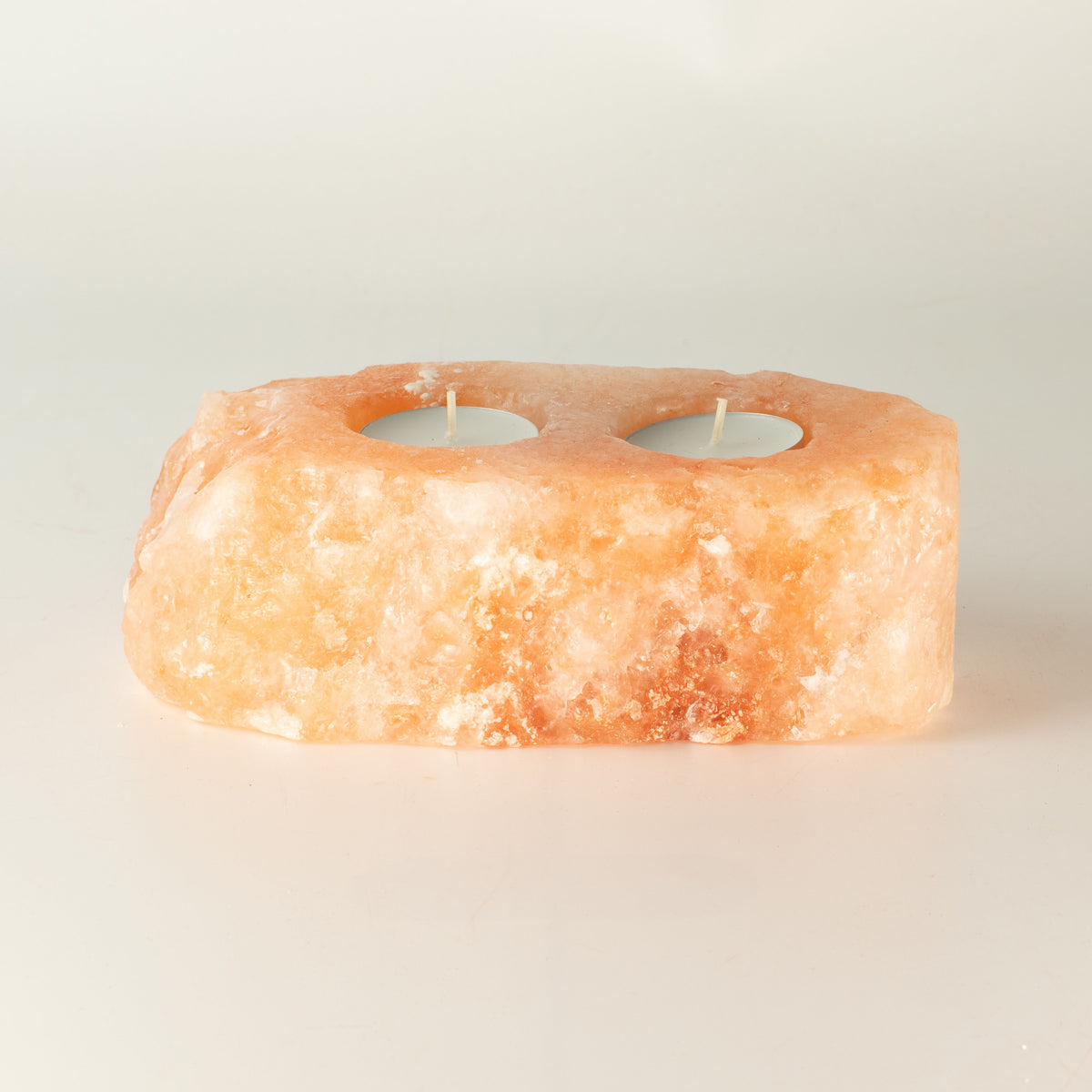 Natural Salt Candle Holder - 2 holes