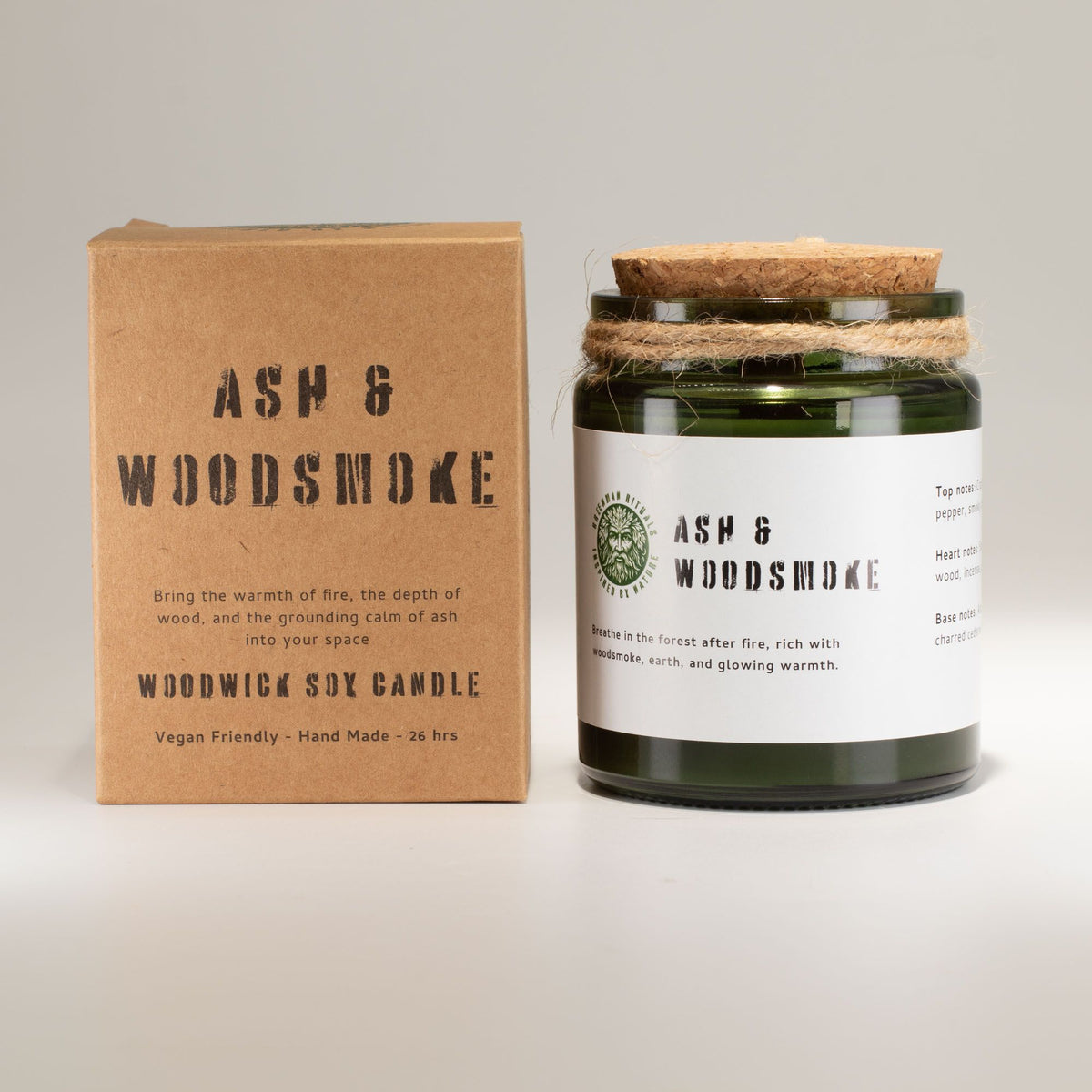 Ash & Woodsmoke Woodwick Soy Candle | Sage & Mintwood Cosy Home Fragrance Gift
