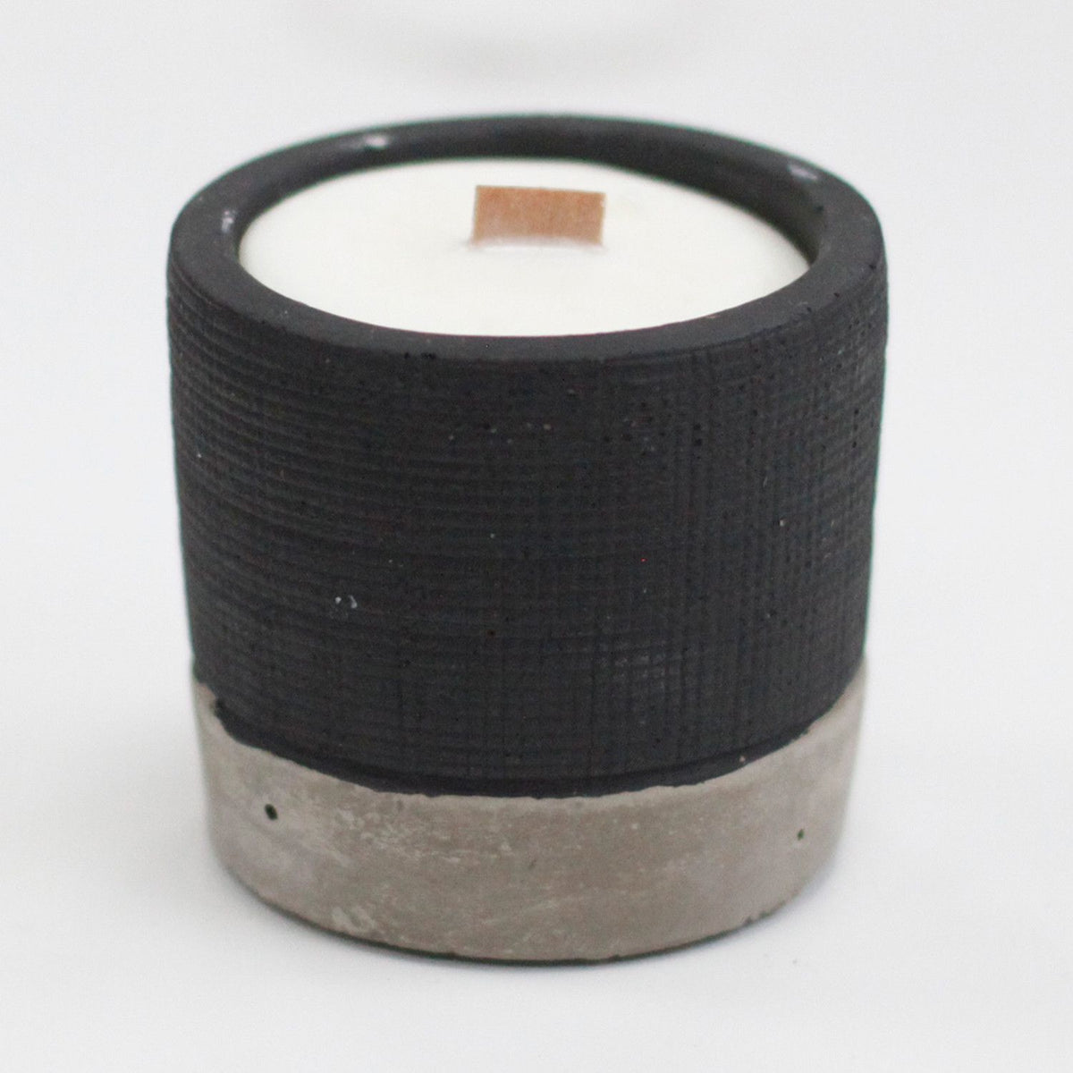 Brandy Butter Concrete Candle | Wooden Wick | Black Pot | Christmas Candle | Amber & Calm
