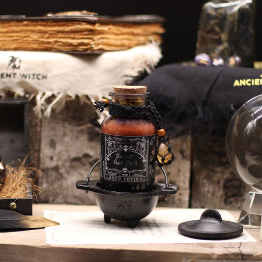 Witch Bath Spell Potion & Citrine Crystal Amulet | Success | Witchy Self-Care Gift