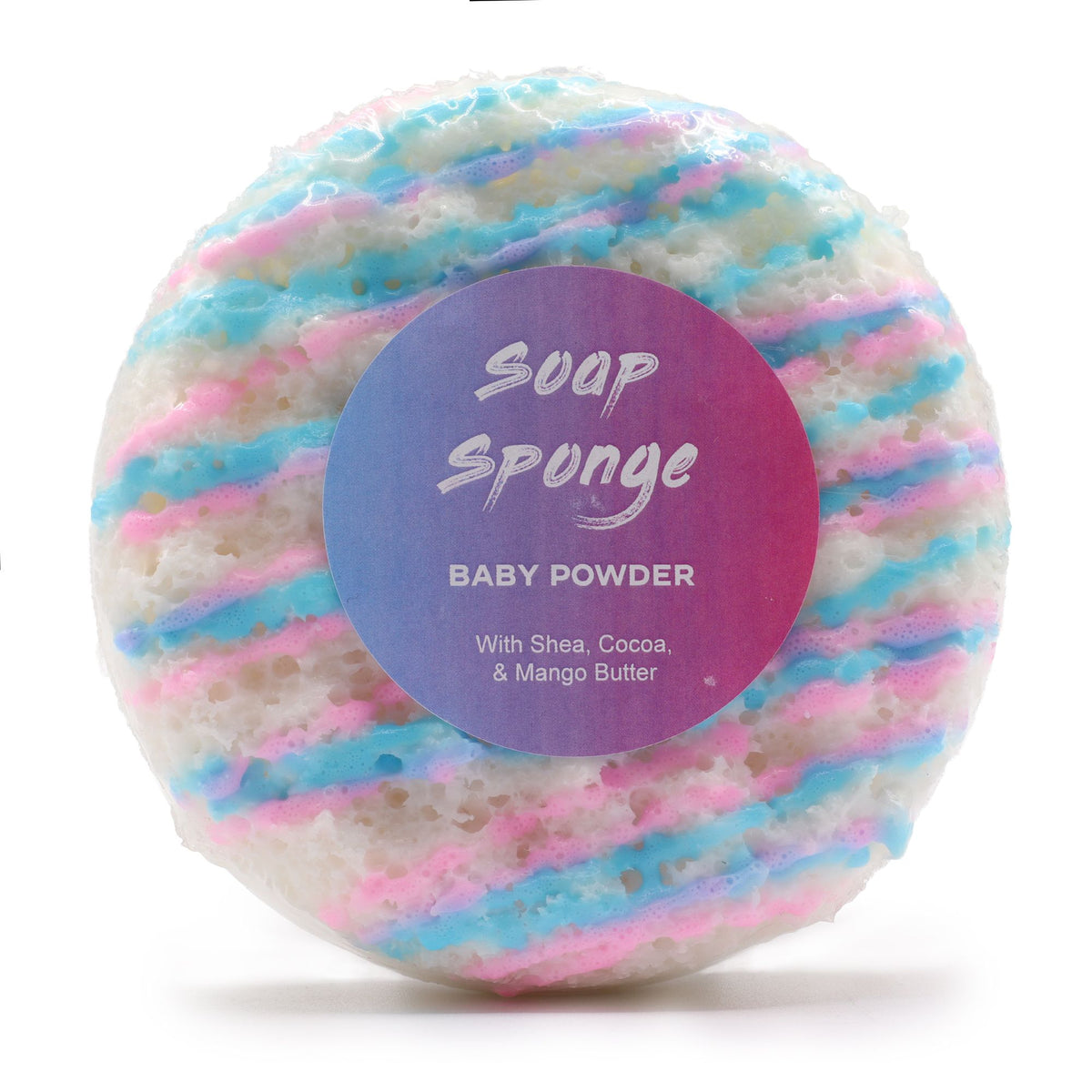 Butter Bubble Soap Sponge | Baby Powder | Shea & Mango Butter | Exfoliating | Handmade in the UK