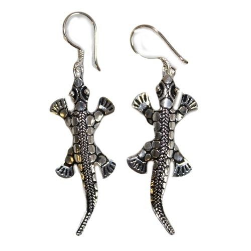 925 Silver Lizard Drop Earrings | Handmade in Thailand