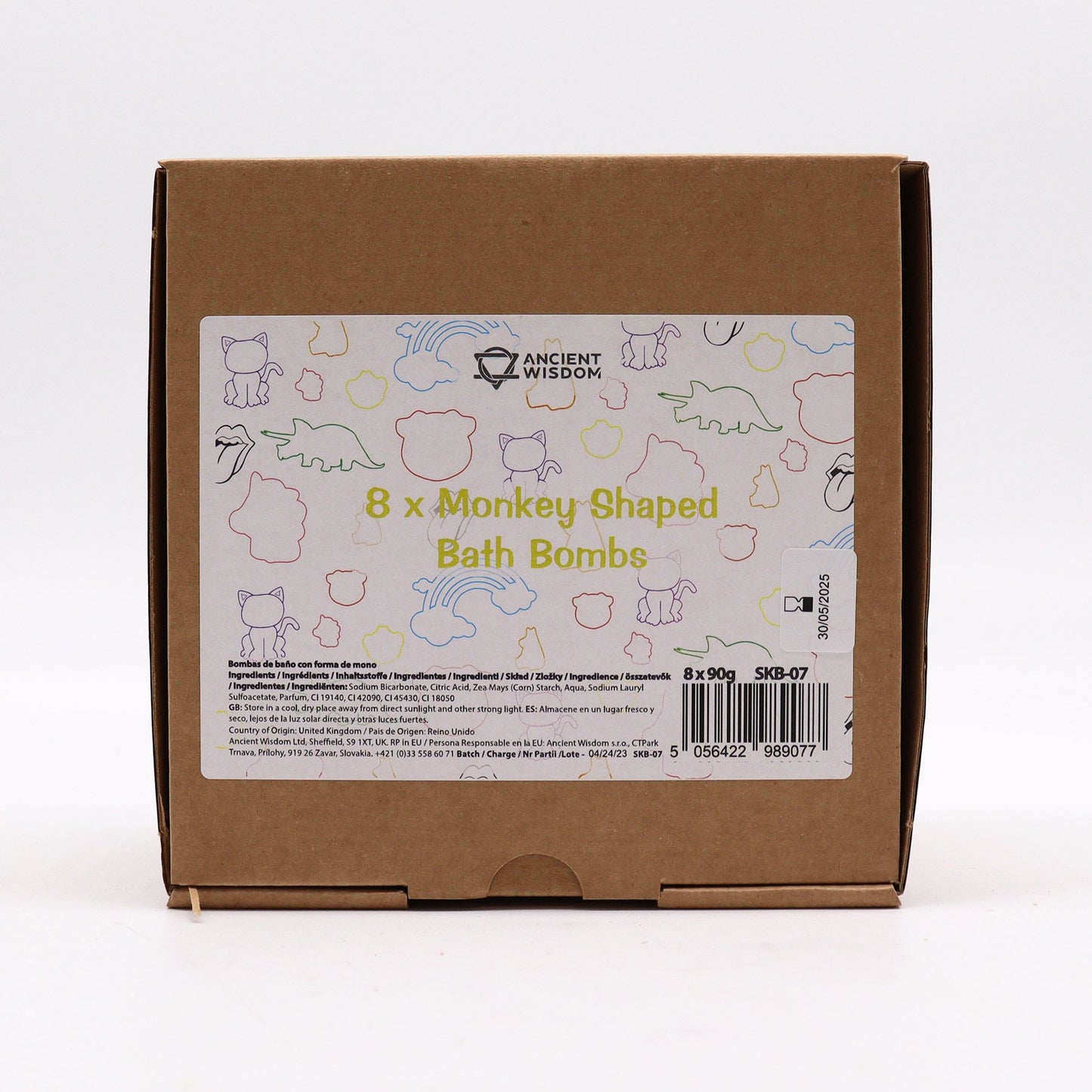 Monkey Bath Bomb | Guava & Strawberry | 90g | Fun Vegan Kids Bath Gift | Handmade in UK | Stocking Filler