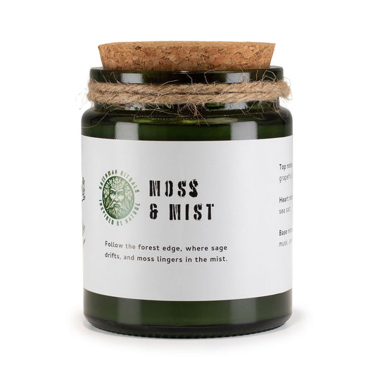 Moss & Mist Woodwick Soy Candle | Sage & Mintwood Natural Home Fragrance Gift