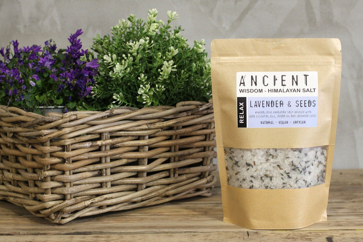 Relax Himalayan Bath Salt Blend 500g | Lavender & Jojoba Oil | Aromatherapy Bath Soak Gift