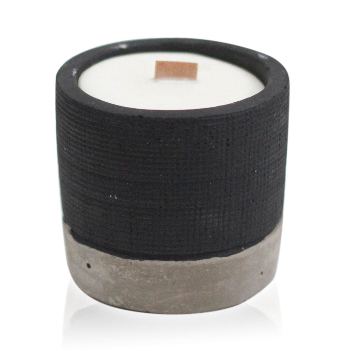 Brandy Butter Concrete Candle | Wooden Wick | Black Pot | Christmas Candle | Amber & Calm