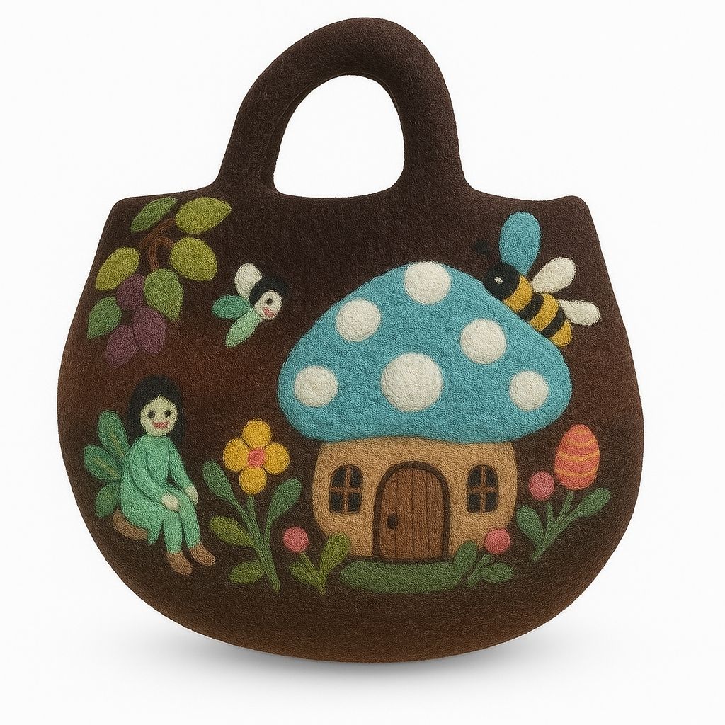 Fairy Garden Felted Bag | Handmade in Nepal | Fair Trade