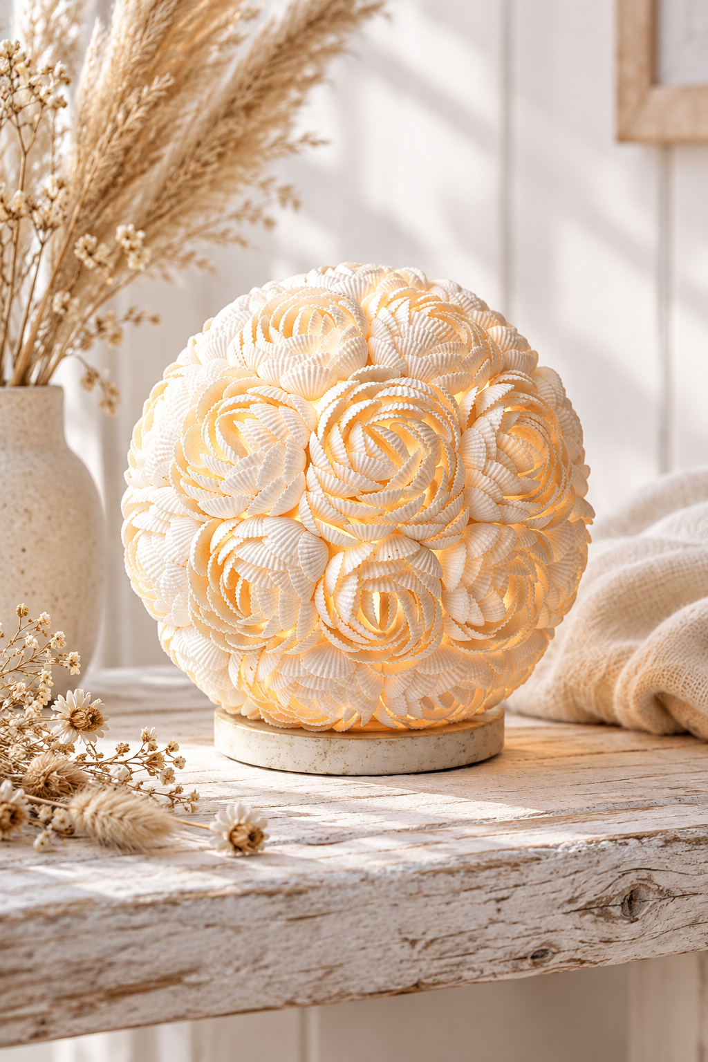 Boho Sea Shell Lamp Rose Globe Lifestyle