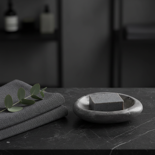 Grey Speckled Soap Dish Lifestyle
