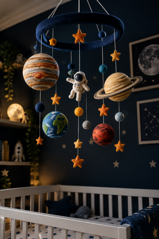 Handmade Felt Space Mobile Lifestyle