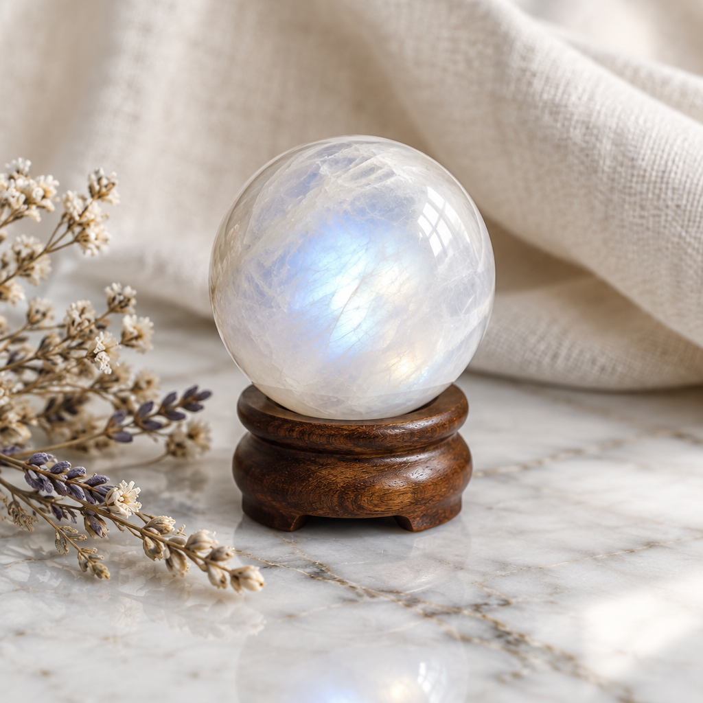 Indian Moonstone Crystal Sphere